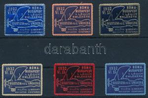 1932 Róma-Budapest / Giustizia per L'Ungheria 6 klf levélzáró