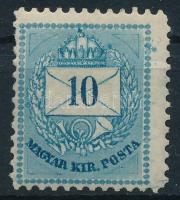 1874 Színesszámú 10kr 11 1/2 fogazással, nevetségesen alacsony katalógus ár, nagyon ritka (25.000)