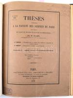 Matematikai kolligátum, 7 idegennyelvű mű neves külföldi matematikusoktól, a kötet elején Beke Manó (1862-1946) matematikus, egyetemi tanár, az MTA tagja, az ELTE Bölcsészettudományi Kar dékánja (1911-12) saját kezűleg írt tartalomjegyzékével:  Mittag-Leffler, Gösta: Sur la représentation analytique d'une branche uniforme d'une fonction monogene. (Sixieme note).;  Raffy, M. L.: Theses présentées a la Faculté des Sciences de Paris pour obtenir le grade de docteur es sciences mathématiques, par - - .;  Elliot, M.: Theses présentées a la Faculté des Sciences de Paris pour obtenir le grade de docteur es sciences mathématiques, par - - . A szerző által dedikált.;  Dyck, Walther von: Ueber den Verlauf der Integralkurven einer homogenen Differentialgleichung erster Ordnung. A szerző, Walther Franz Anton von Dyck (1856-1934) német matematikus által dedikált.;  Hilbert, David: Théorie des corps de nombres algébriques.;  Hadamard, Jacques: La construction de Weierstrass et l'existence de l'extremum dans le probleme isopérimétrique.;  Fano, Gino: Sulle varieta algebriche a tre dimensioni a superficie-sezioni razionali.  Félvászon-kötésben, nagyrészt jó állapotban, néhány kissé sérült, foltos lappal.