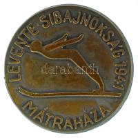 1941. "Levente Síbajnokság 1941 - Mátraháza" bronz lemezjelvény T:XF ezüstözés nyomai