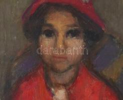 Tallós Ilona (1918-1991): Simon Ági, 1962. Olaj, vászon, faroston, jelezve jobbra fent: Tallós 1962....