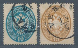 Ausztria - Lombardo-Venetia Mi 17-18 14-es fogazással (10 és 15 Soldi) luxus darabok!(Mi EUR 170.-)