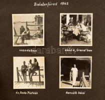 1941 Régi fotóalbum, benne balatoni autós körút, erdélyi városképek, tájképek, Sümeg, Badacsony, Sop...