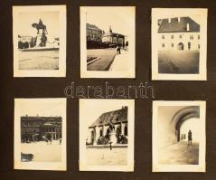 1941 Régi fotóalbum, benne balatoni autós körút, erdélyi városképek, tájképek, Sümeg, Badacsony, Sop...