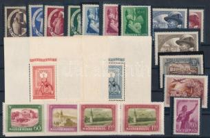 80 éves a magyar bélyeg blokksor gumi nélkül (rozsdafoltok / stain) + 7 db sor és 1 db önálló bélyeg stecklapon