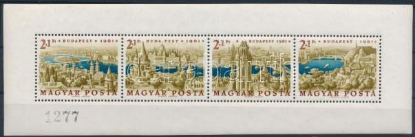 1961 Bélyegnap (34.) - Budapest panoráma fogazott blokk (120.000) (gumi hiba / gum fault)