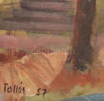Tallós Ilona (1918-1991): Falusi utca nyáron, 1957. Olaj, vászon, jelezve balra Lent: Tallós 57. Kat...