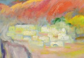 Tallós Ilona (1918-1991): Afrikai öböl (Algéria), 1978-79. Olaj, farost, jelezve jobbra lent: Tallós...