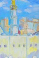 Tallós Ilona (1918-1991): Oran (Orani mecset, Algéria), 1987. Olaj, farost, jelezve balra lent: Tall...