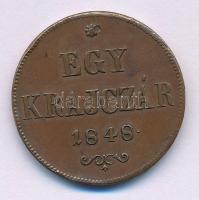 1848. 1kr Cu T:AU,XF, pici peremhibák Adamo B1