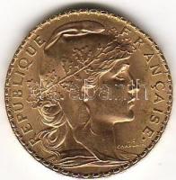 Franciaország 1907 20Fr 6,4516g arany T:2   aranyáron !