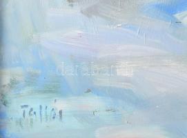 Tallós Ilona (1918-1991): Téli táj (Lovasszán), 1984. Olaj, farost, jelezve balra lent: Tallós. Kata...