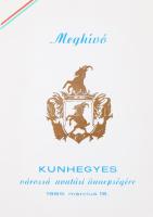 1989 Kunhegyes várossá avatási ünnepségégére szóló meghívó, + Program, + fogadásra meghívó.