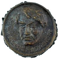 1977. "100 éve született Ady Endre" egyoldalas öntött bronz plakett (95 mm) T:XF