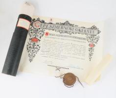 1947 Kismarty Lechner Loránd (1883-1963) építész gépészmérnöki diplomája és közgazdasági oklevele