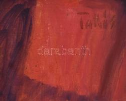 Tallós Ilona (1918-1991): Fruzsina (tacskó), 1960-as évek. Olaj, farost, jelezve jobbra fent: Tallós...