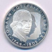 Németország 1994G 10M Ag "Johann Gottfried Herder" T:AU Germany 1994G 10 Mark "Johann Gottfried Herder" C:AU Krause KM#184
