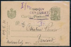 1919 Román díjjegyes levelezőlap cenzúrázva