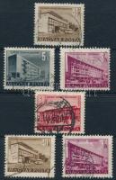 1951 Épületek I. 6 db bélyeg számvízjellel