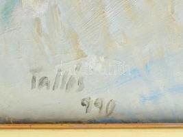 Tallós Ilona (1918-1991): Téli falu, 1990. Olaj, farost, jelezve balra fent: Tallós 990. Katalógussz...
