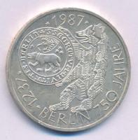 Német Szövetségi Köztársaság 1987J 10M Ag "750 éves Berlin" T:AU,XF Federal Republic of Germany 1987J 10 Mark Ag "750th anniversary of Berlin" C:AU,XF Krause KM#166