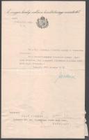 1914 Tanári kinevezés Jankovich Béla vallás- és közoktatásügyi miniszter aláírásával Sajó Sándor, született Heringer (1868-1933 költő, tanár, drámaíró, tankerületi királyi főigazgató, az MTA levelező tagja részére