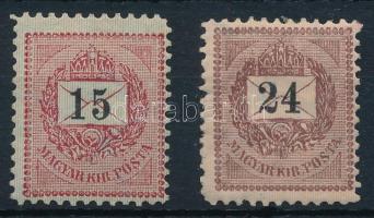1889 15kr és 24kr 11 1/2 fogazással, ritka!