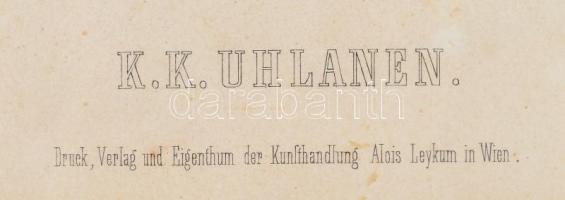 XIX. közepe/XIX vége K.K. Uhlanen, Wien, Alois Leykum, litográfia, papír, modern üvegezett fakeretbe...