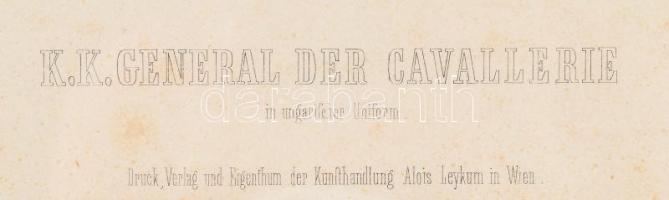 XIX. közepe/XIX vége K.K. General der Cavallerie, Wien, Alois Leykum, litográfia, papír, modern üveg...