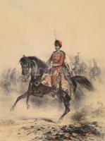 XIX. közepe/XIX vége K.K. General der Cavallerie, Wien, Alois Leykum, litográfia, papír, modern üveg...