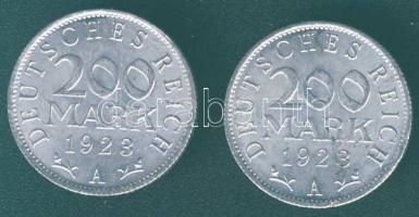 Német Birodalom/Weimari Köztársaság 1923A 200M Alu (2x) T:1-/2+