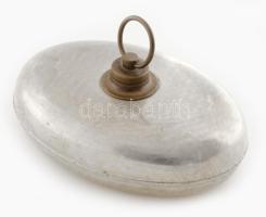 Régi fém ágymelegítő palack, 24x17 cm