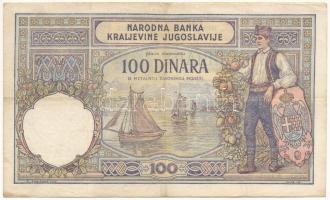 Jugoszlávia 1929. 100D "I. Sándor" vízjel "A.1515 191" T:F, kereszthajtásnál lyu...
