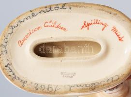 Spilling milk, American Milk. A megszállt Japánban készült, mázas kerámia, kézzel festett, jelzett, ...