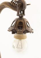 Szecessziós asztali lámpa, búra nélkül, m: 37 cm