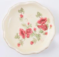 Zsolnay tálka, kézzel festett, jelzett, kopással d: 10 cm