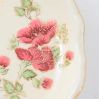 Zsolnay tálka, kézzel festett, jelzett, kopással d: 10 cm