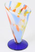 Színes váza. Formába öntött, anyagában színezett, hibátlan 22 cm