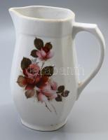 Alföldi rózsamintás kancsó, jelzett, kopással, m: 21,5 cm