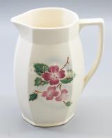 Gránit virágmintás kancsó, jelzett, kis kopással, m: 23 cm