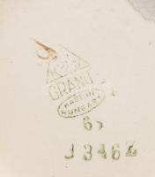 Gránit virágmintás kancsó, jelzett, kis kopással, m: 23 cm