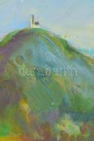 Tallós Ilona (1918-1991): Látkép (Balatongyörök). Olaj, farost, jelzett a hátoldalán. Katalógusszám ...