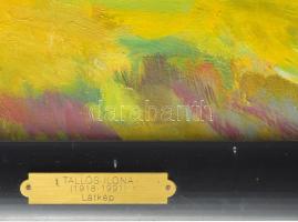 Tallós Ilona (1918-1991): Látkép (Balatongyörök). Olaj, farost, jelzett a hátoldalán. Katalógusszám ...