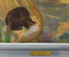 Tallós Ilona (1918-1991): Szieszta (Fruzsina tacskó). Olaj, farost, jelezve balra lent: Tallós (halv...