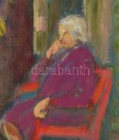 Tallós Ilona (1918-1991): Szieszta (Fruzsina tacskó). Olaj, farost, jelezve balra lent: Tallós (halv...