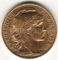 Franciaország 1909 20Fr 6,4516g arany T:2   aranyáron !