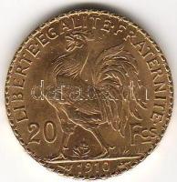 Franciaország 1910 20Fr 6,4516g arany T:2   aranyáron !