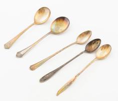 5 darab ezüstözött keverő- és szervírozókanál