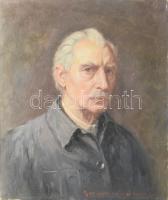 Muzsinszki Nagy Endre (1886-1975): Önarckép 75 évesen, Siófok, 1961. Olaj, vászon. Jelezve jobbra lent. 60X50 cm / self portrait, oil on canvas, signed