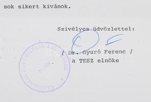 1992 Grétsy László (1932-2024) nyelvész részére Társadalmi Egyesülések Szövetsége által adományozott...